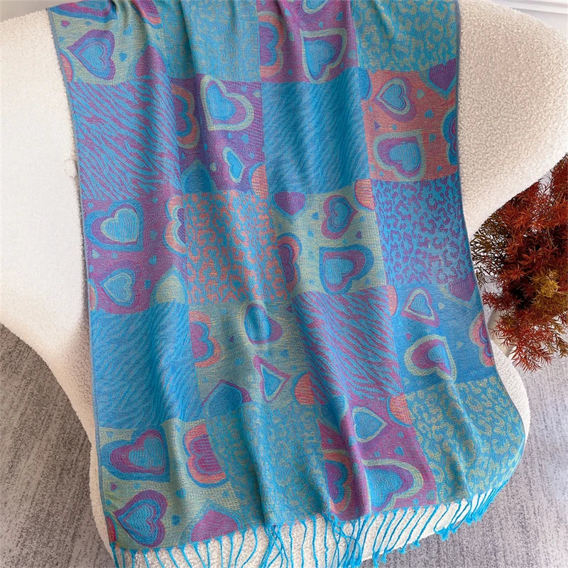 Autumn Bohemian Ethnic Paisley Cashmere Shawls Scarf for Women Warm Jacquard Pashmina Scarves Print Design Lady Foulard Stoles