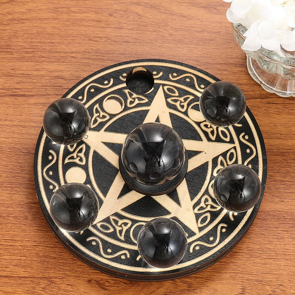 Pentacle Crystal Ball & Candle Holder