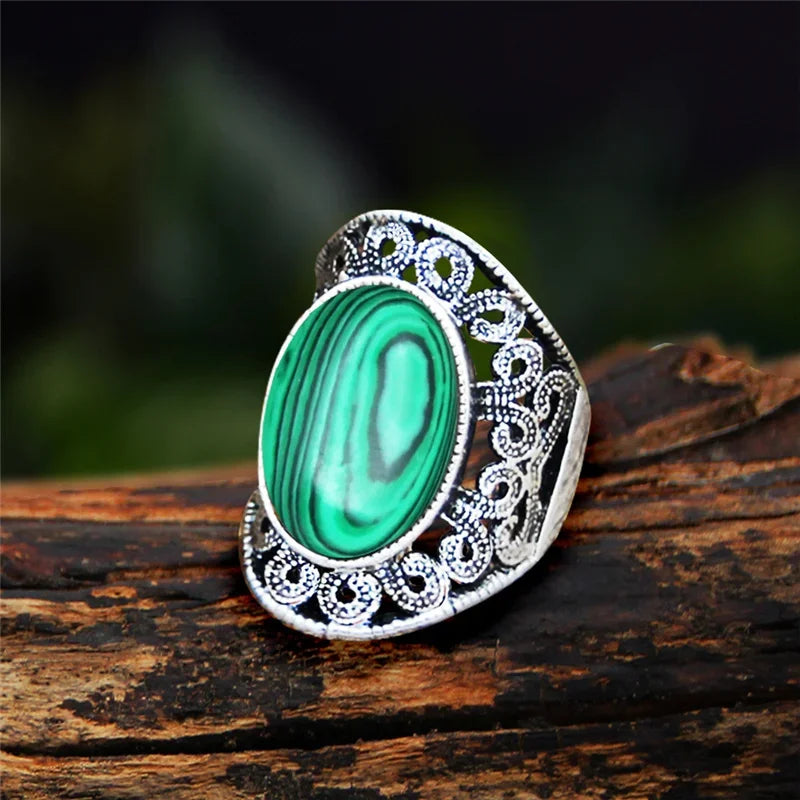Stone Oval Vintage Design Rings
