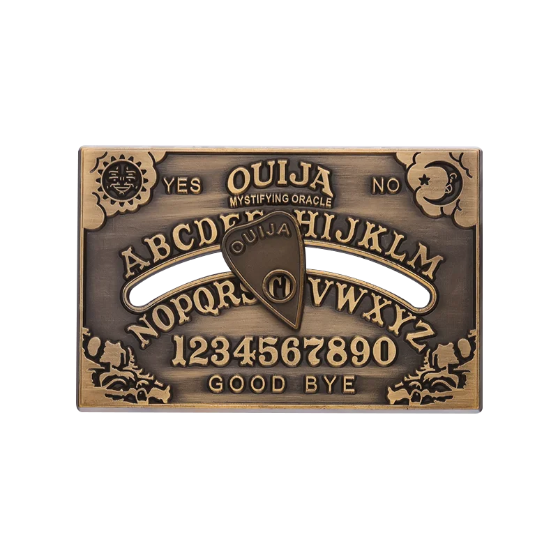 Ouija Board Sun & Moon Bronze Pin – Mystical Spirit Board Accessory