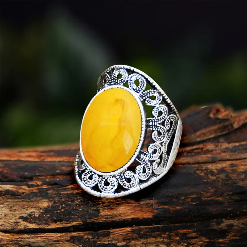 Stone Oval Vintage Design Rings