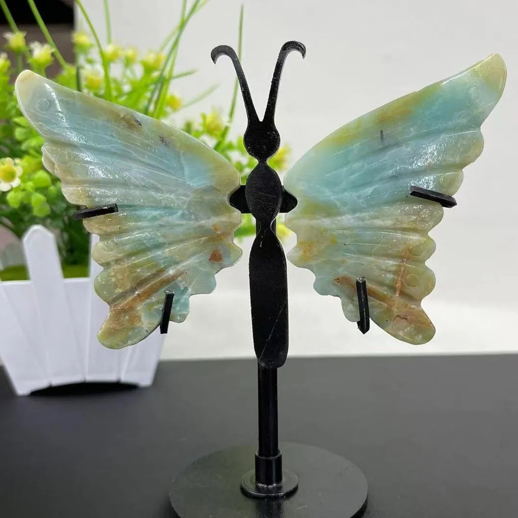 Crystal Butterfly Wings on Black Stand