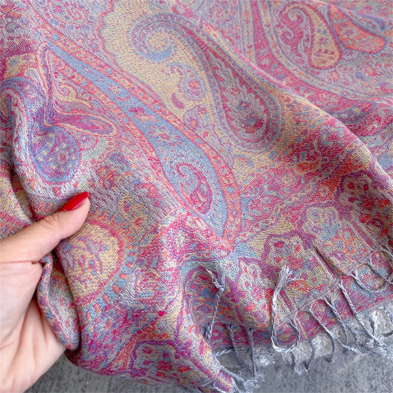 Autumn Bohemian Ethnic Paisley Cashmere Shawls Scarf for Women Warm Jacquard Pashmina Scarves Print Design Lady Foulard Stoles