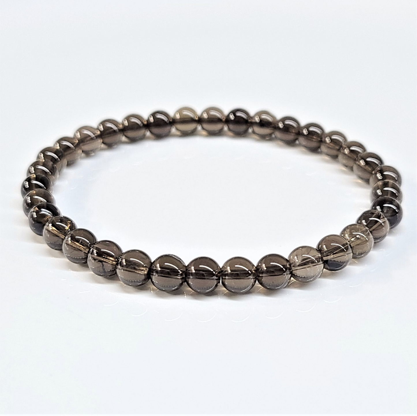 Smokey Quartz Round Bead Bracelet - Business Creativity
