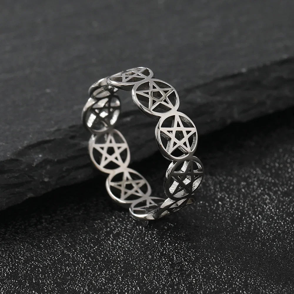 Pentacle Band Rings