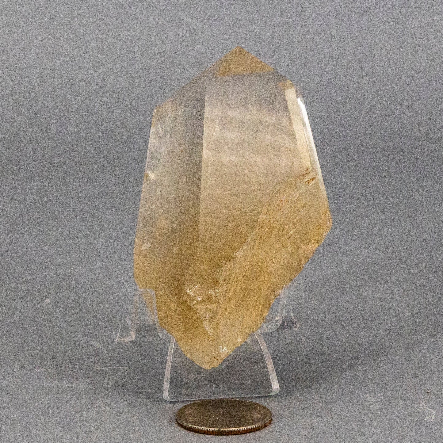 Spectacular "Rare" Brazilian Minas Gerais Golden Rutile Smoky Quartz Point