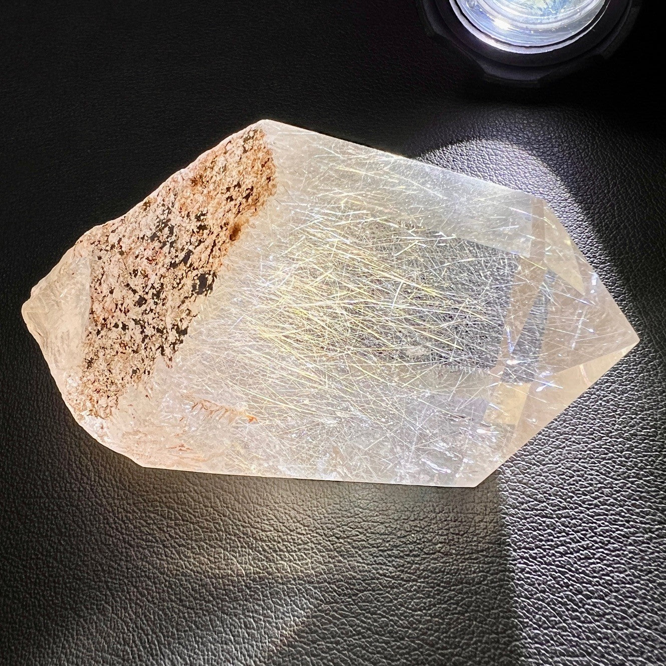 Spectacular "Rare" Brazilian Minas Gerais Golden Rutile Smoky Quartz Point