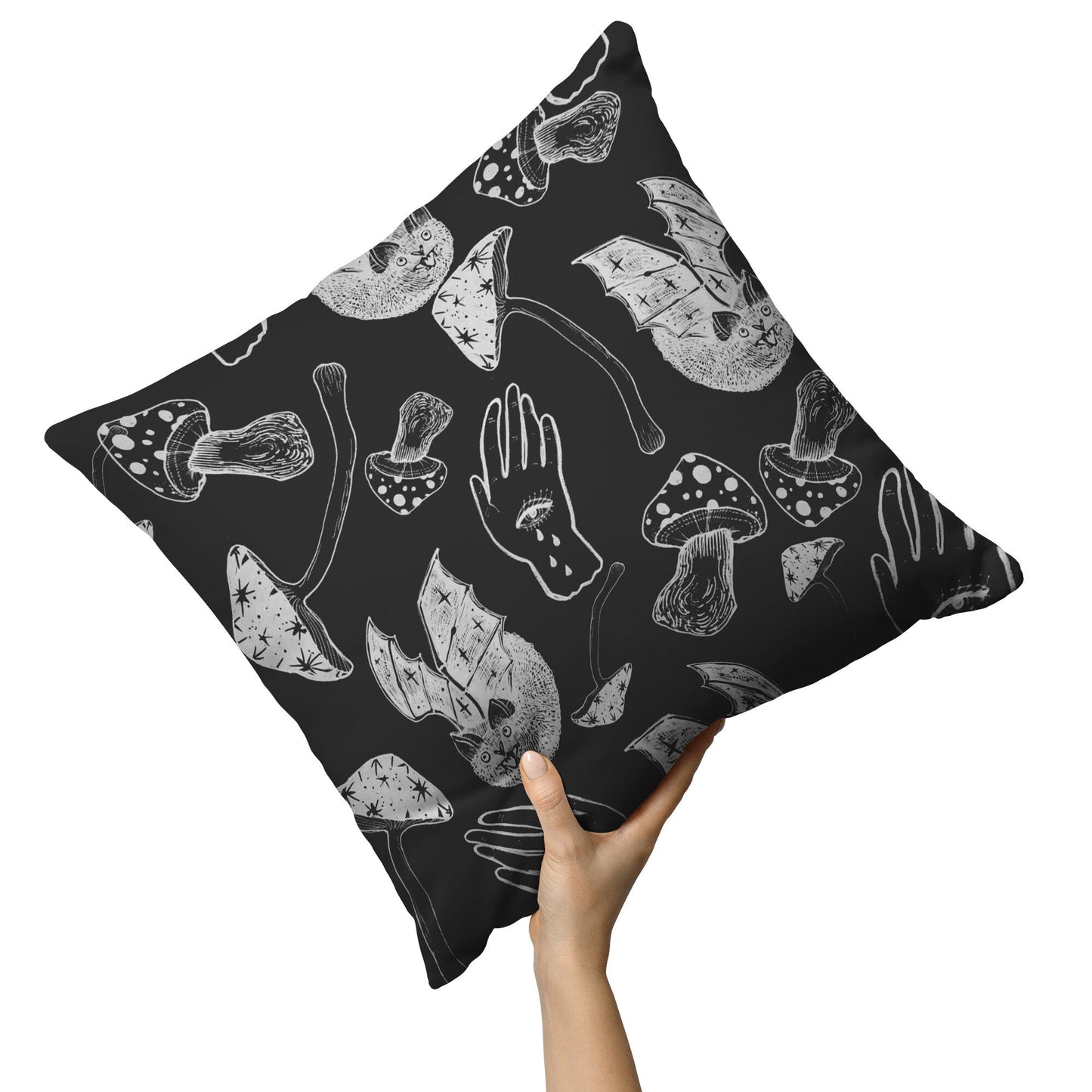Spells, Bats, & Mushrooms - Throw Pillow