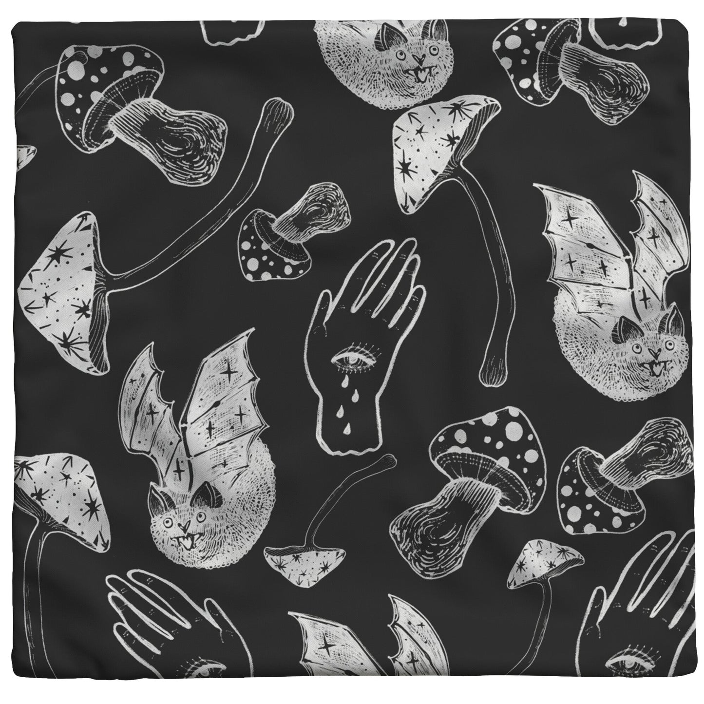 Spells, Bats, & Mushrooms - Throw Pillow