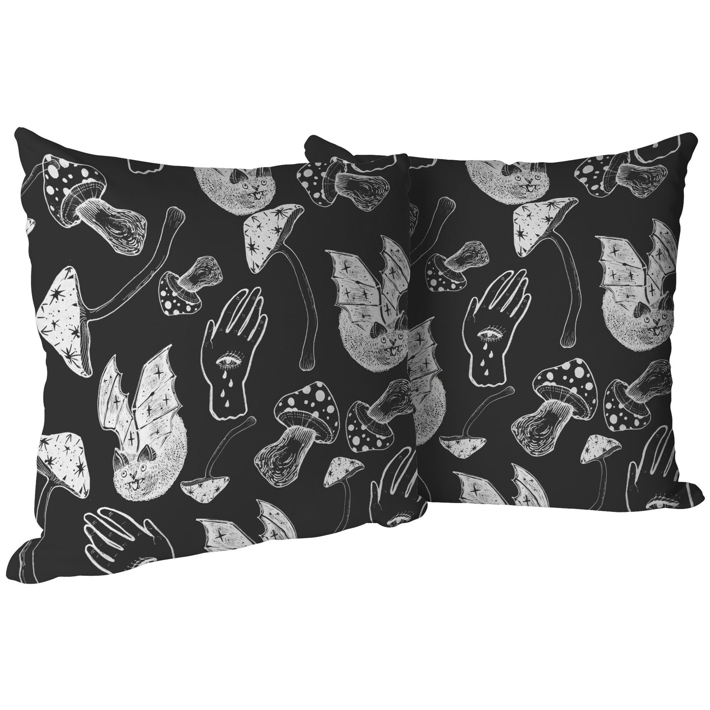 Spells, Bats, & Mushrooms - Throw Pillow
