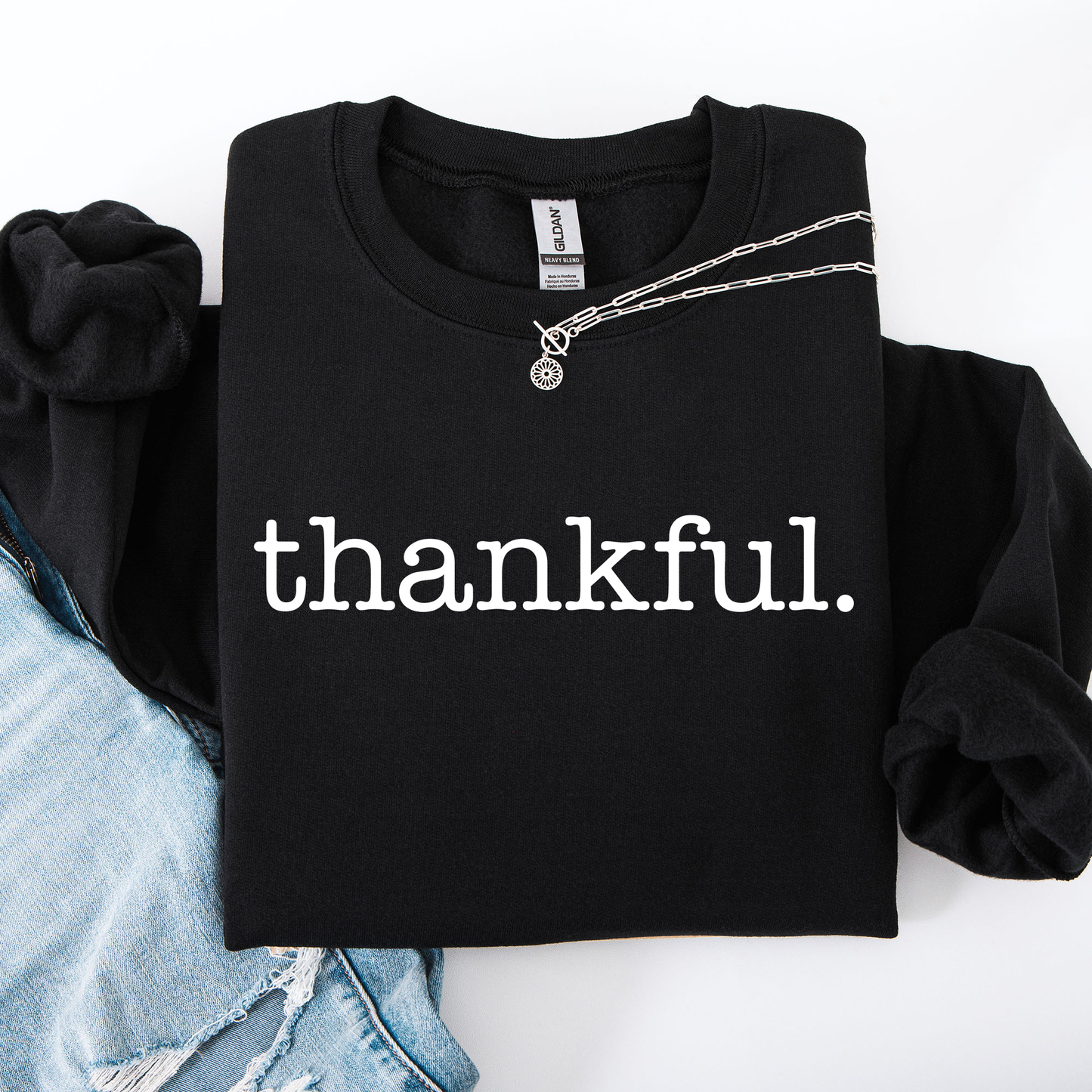 Thankful, Minimalist, Thanksgiving, Autumn, Fall Sweatshirt