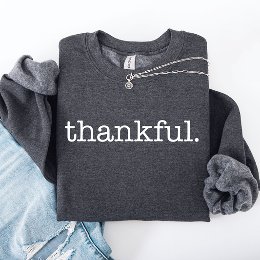 Thankful, Minimalist, Thanksgiving, Autumn, Fall Sweatshirt