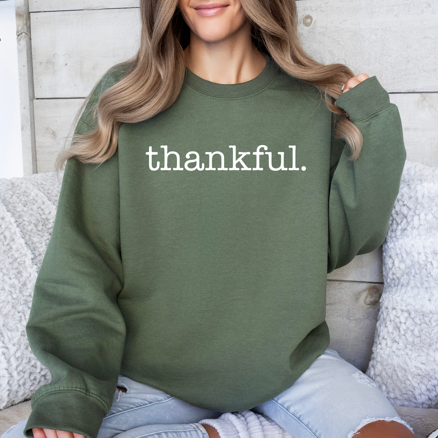 Thankful, Minimalist, Thanksgiving, Autumn, Fall Sweatshirt