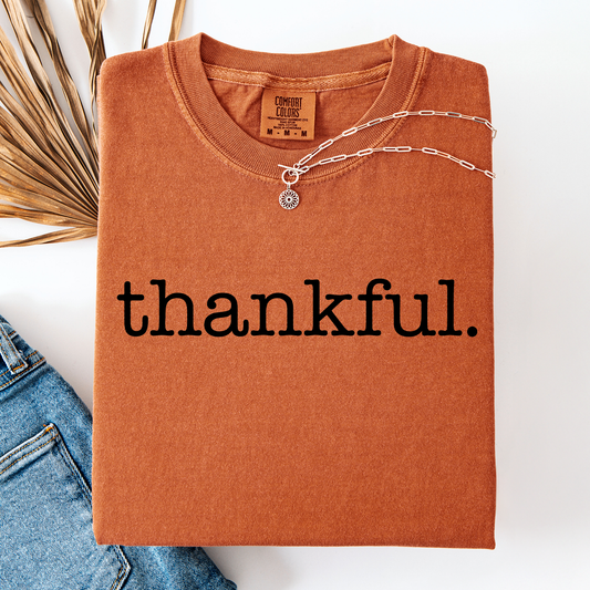 Thankful, Minimalist, Thanksgiving, Autumn, Fall, Comfort Colors T-Shirt