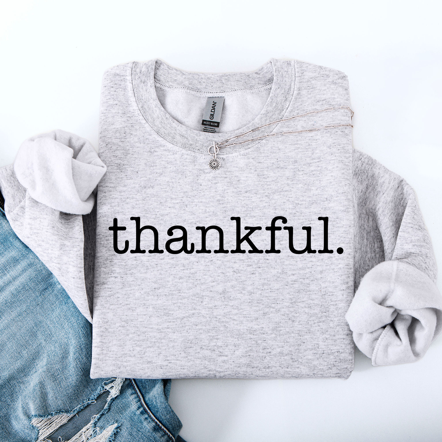 Thankful, Minimalist, Thanksgiving, Autumn, Fall Sweatshirt