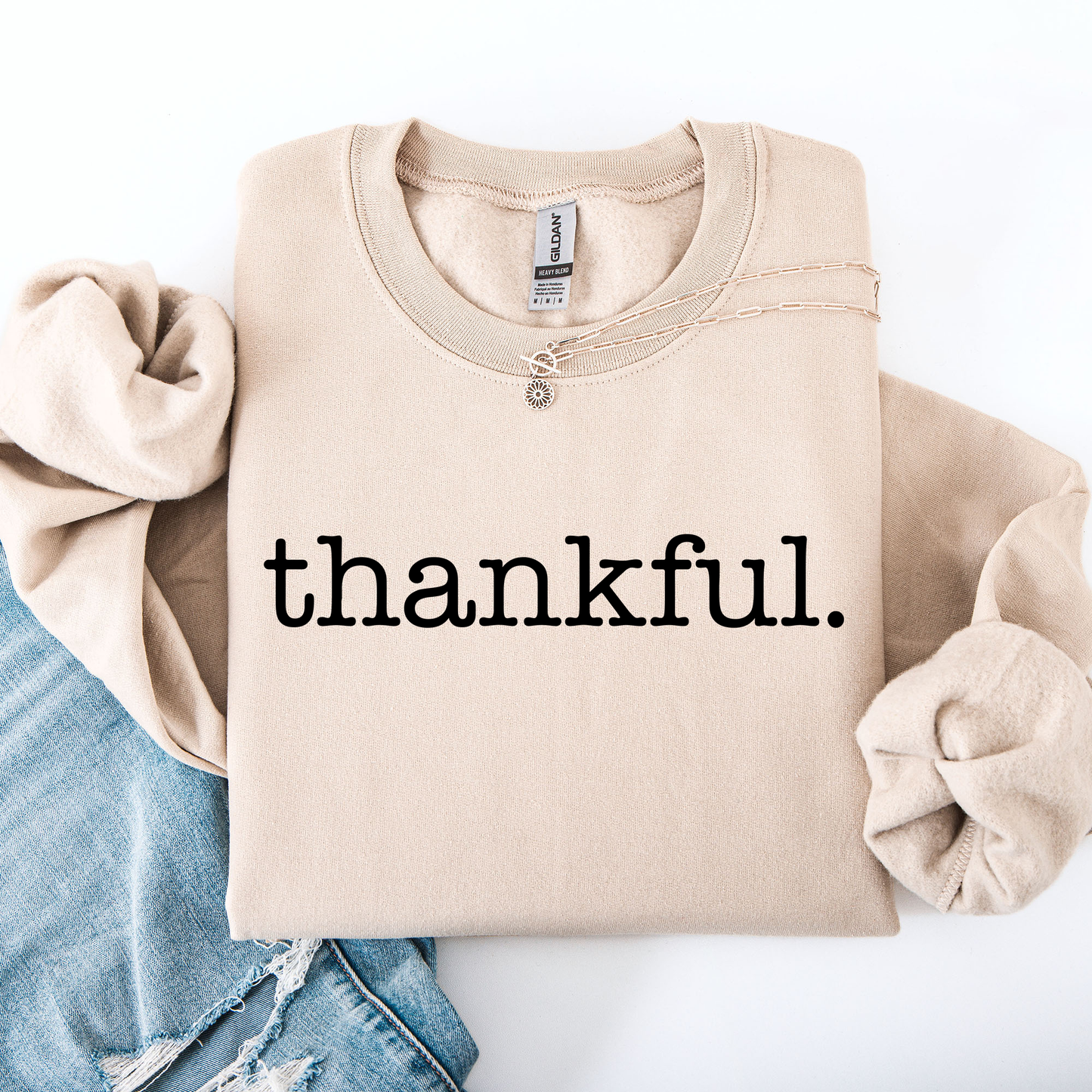 Thankful, Minimalist, Thanksgiving, Autumn, Fall Sweatshirt
