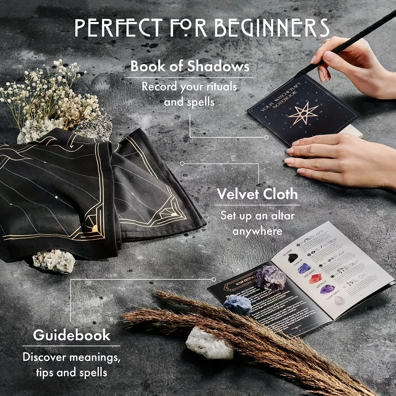 Beginner Witchcraft Starter Kit (65 pc) – Complete Wiccan & Pagan Ritual Set