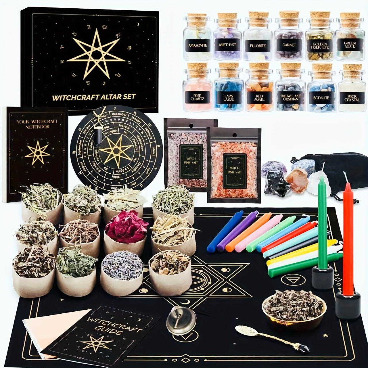 Beginner Witchcraft Starter Kit (65 pc) – Complete Wiccan & Pagan Ritual Set