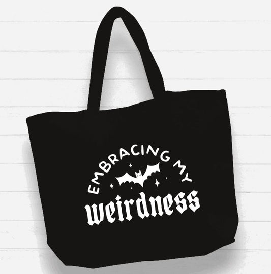 Beach Bag / XL Tote Bag - "embracing my weirdness"