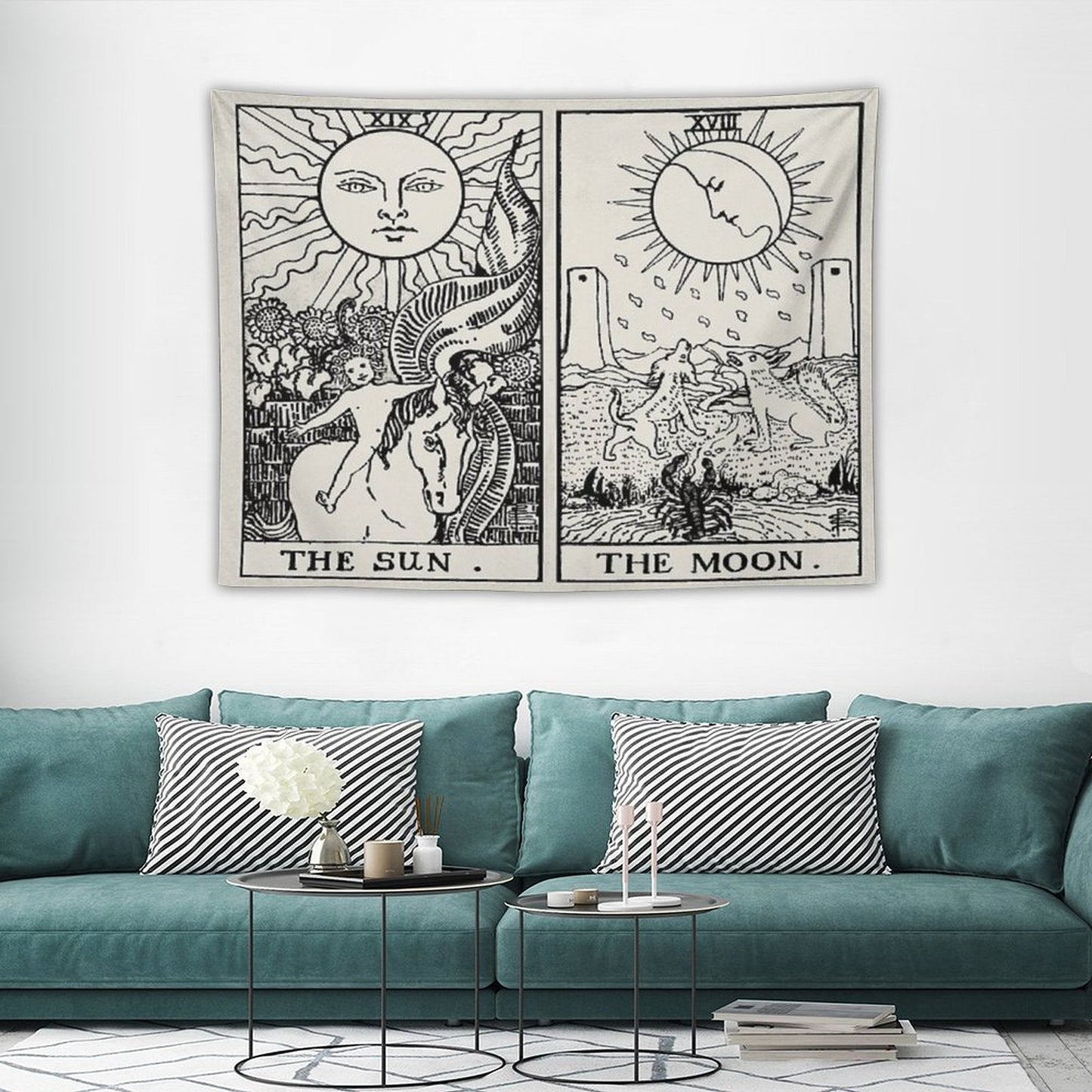 The Sun And Moon Tarot Cards Tapestry