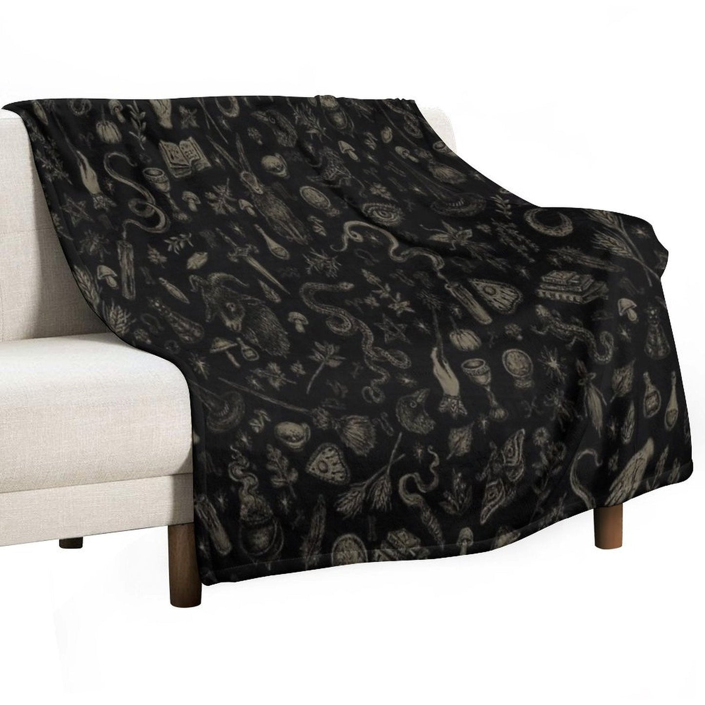 Just Witch Things (black And Beige) Throw Blanket