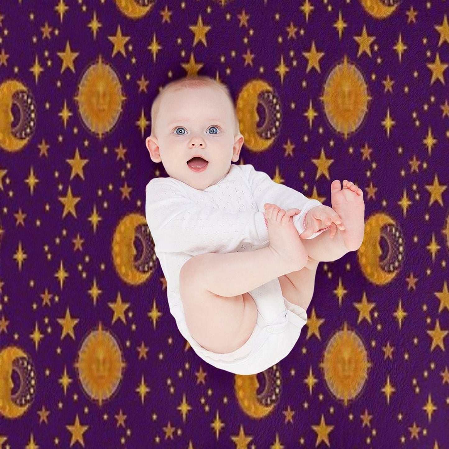 Bohemian 90's Sun & Moon Throw Blanket