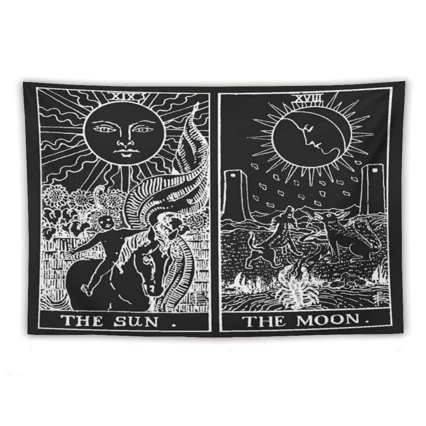 The Sun And Moon Tarot Cards Pearl & Obsidian Tapestry