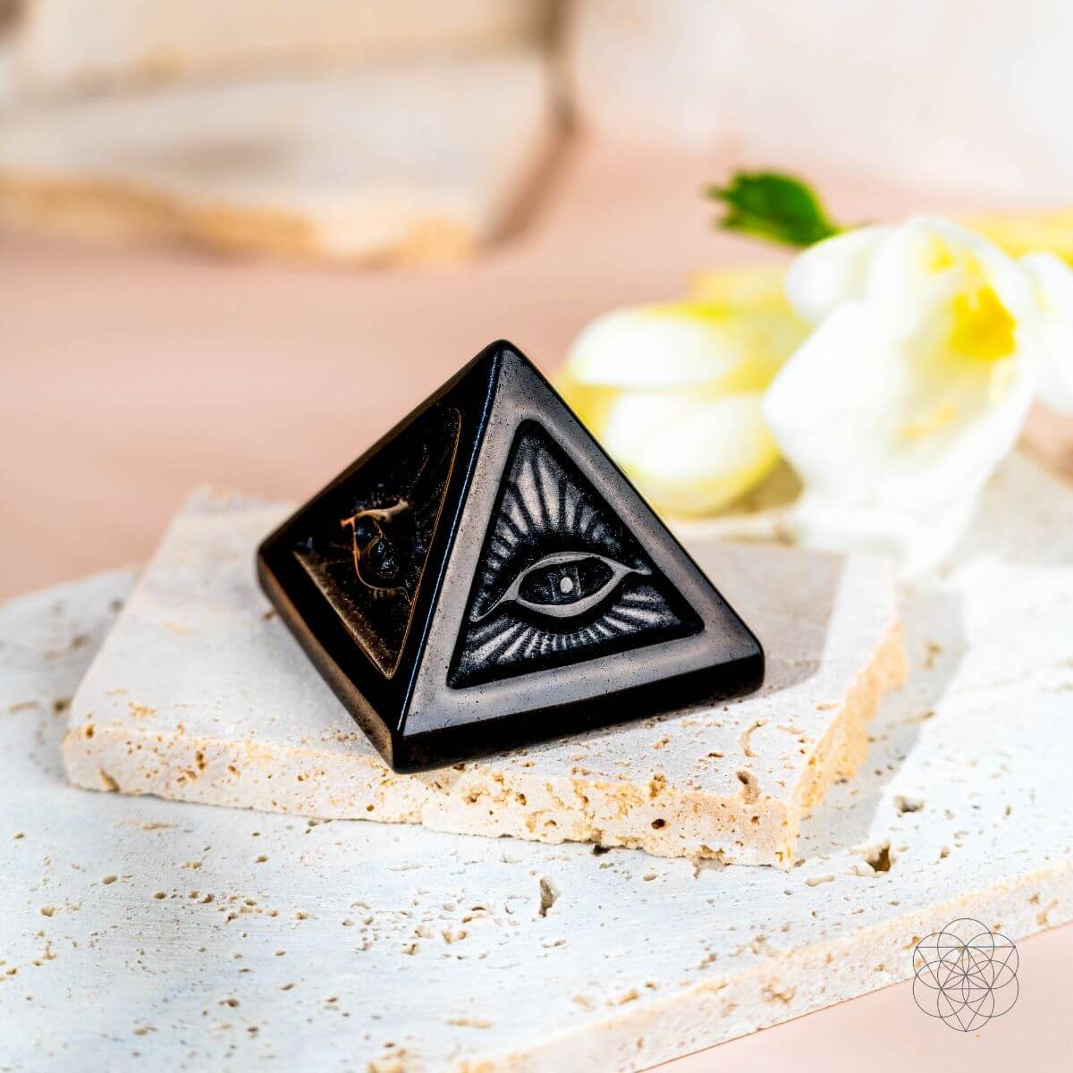 All Seeing Eye - Crystal Carved Pyramid of Ancient Wisdom
