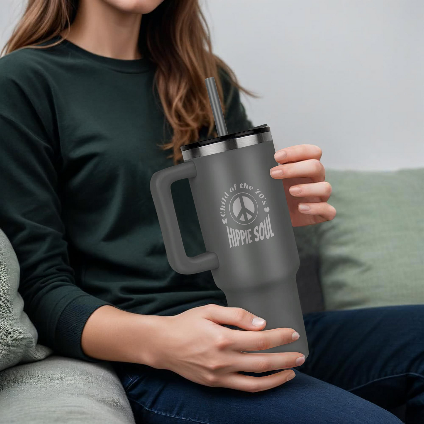 Child of the 70's Hippie Soul Pinnacle 40oz Engraved Tumbler