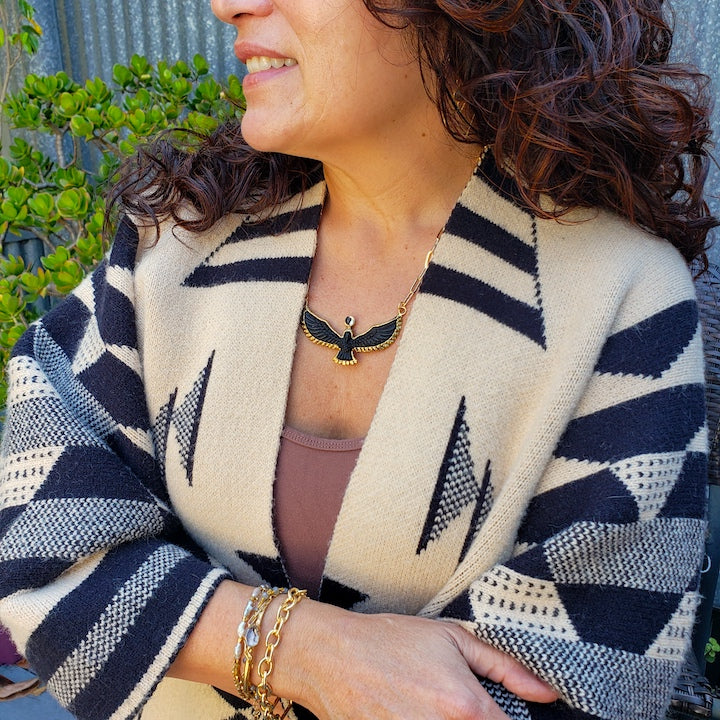 Soaring Spirit Ebony Bird Necklace