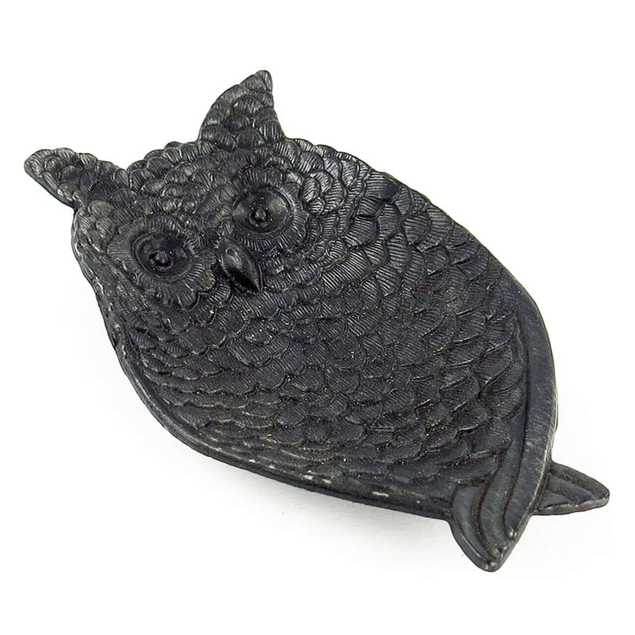 Black Pewter Owl Trinket Tray for Jewelry and Coins