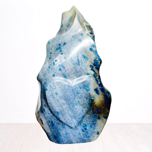 Blue Quartzite Freeform – 40 lbs!! Polished Crystal Sculpture from Madagascar
