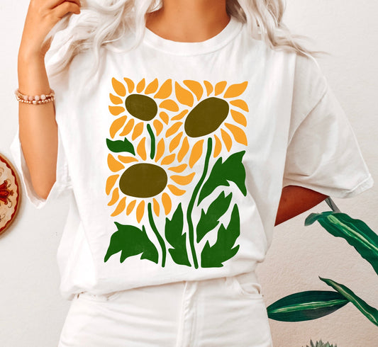 Boho Botanical Sunflowers - Comfort Colors Tshirt