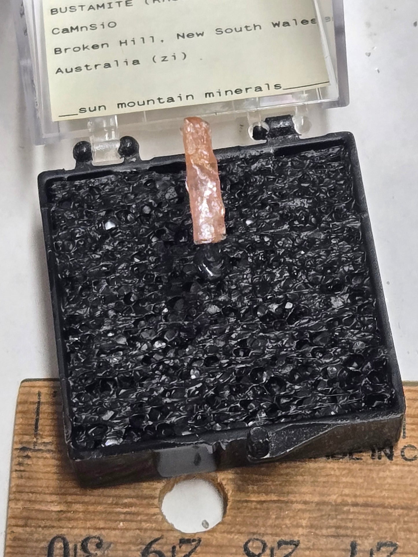 Bustamite Crystal – 0.5 cm Pink Specimen from Australia, Ex-Moyer Collection