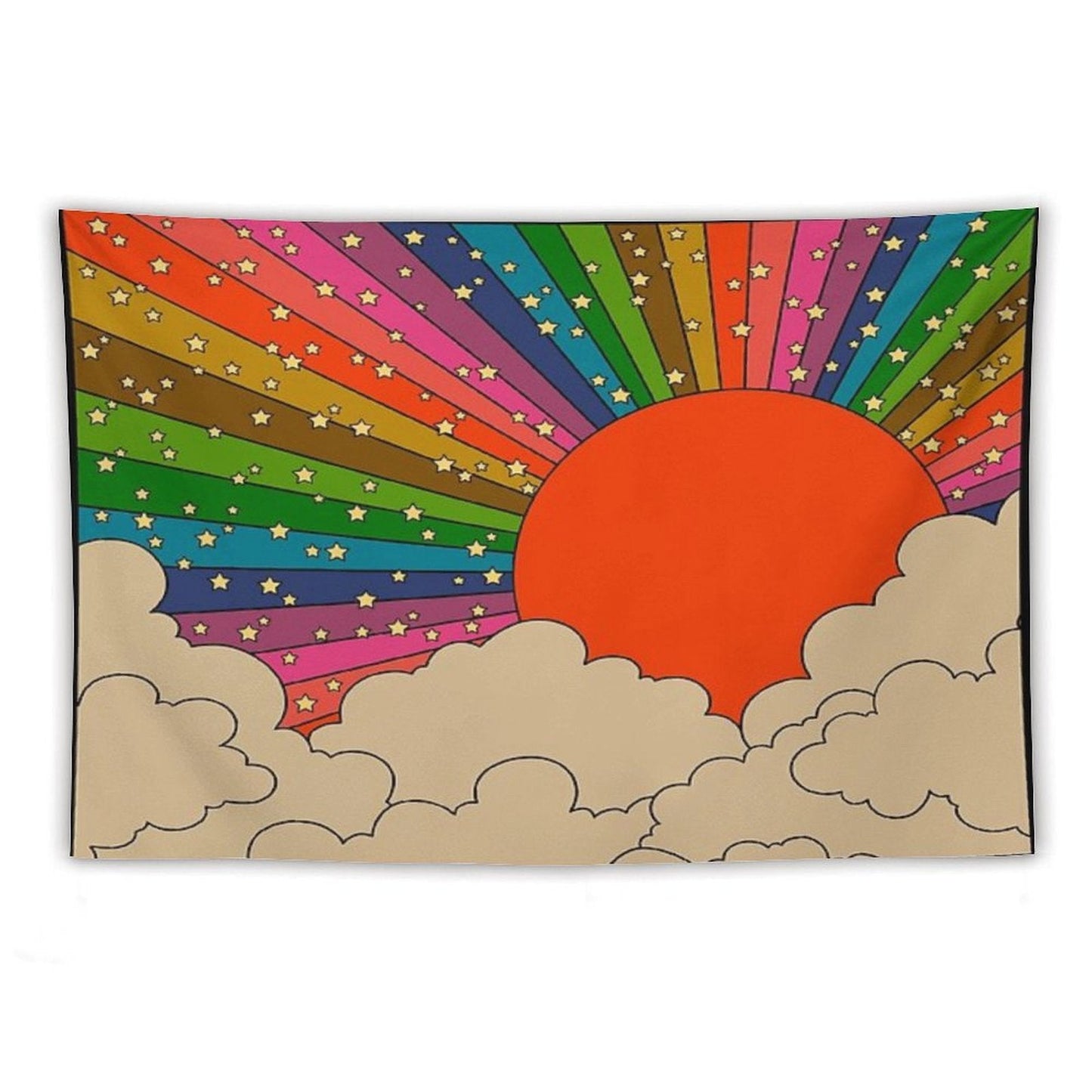 Rainbow 70s Sun Tapestry
