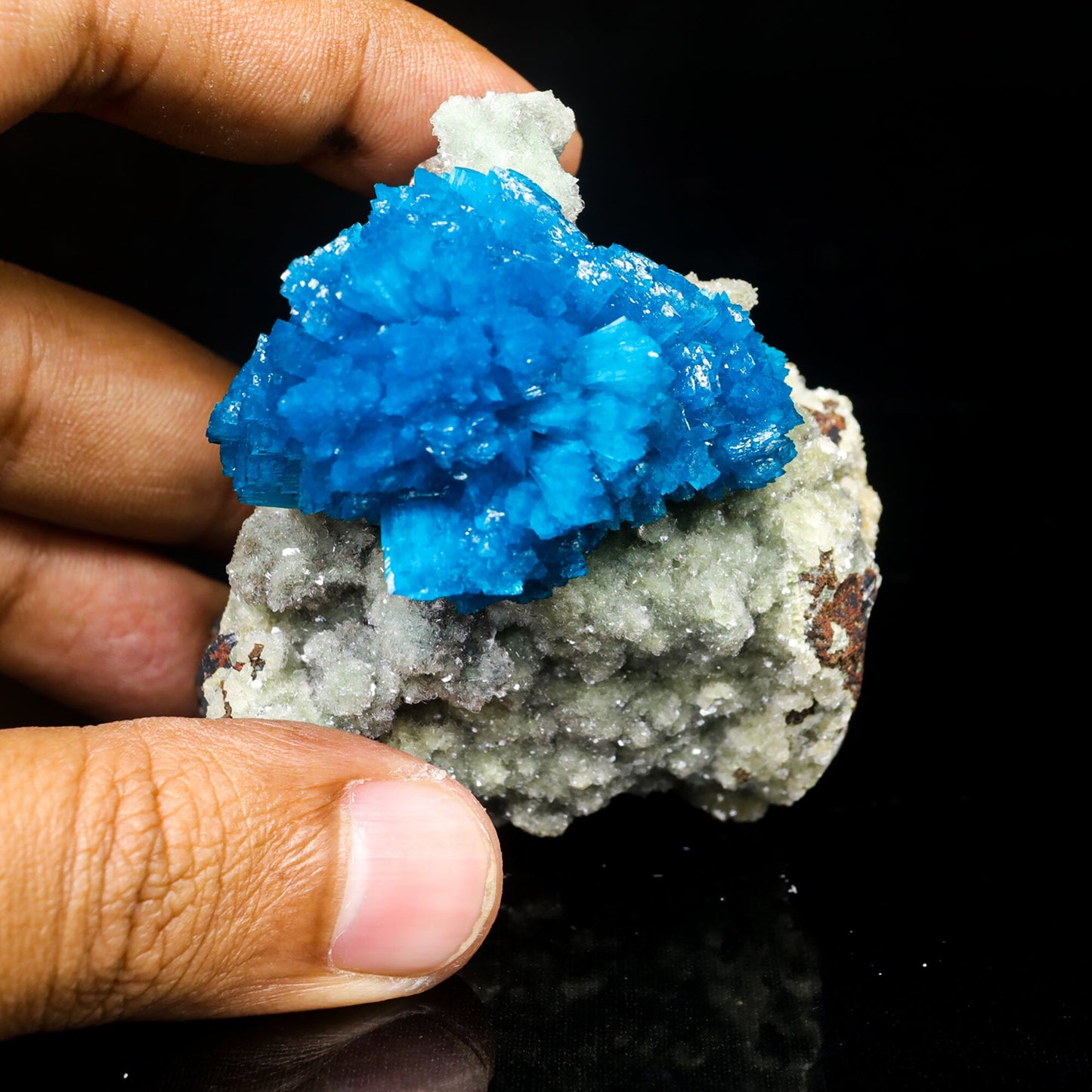 Cavansite on Heulandite (Rare Find) Natural Mineral Specimen # B 7025