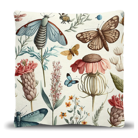Wildflowers and Bugs Woven Pillows