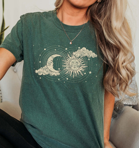 Moon, Sun and Clouds - Comfort Colors Tshirt