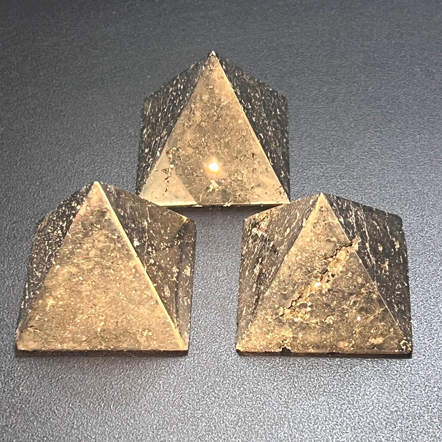 Pyrite Pyramid Druzy Carving