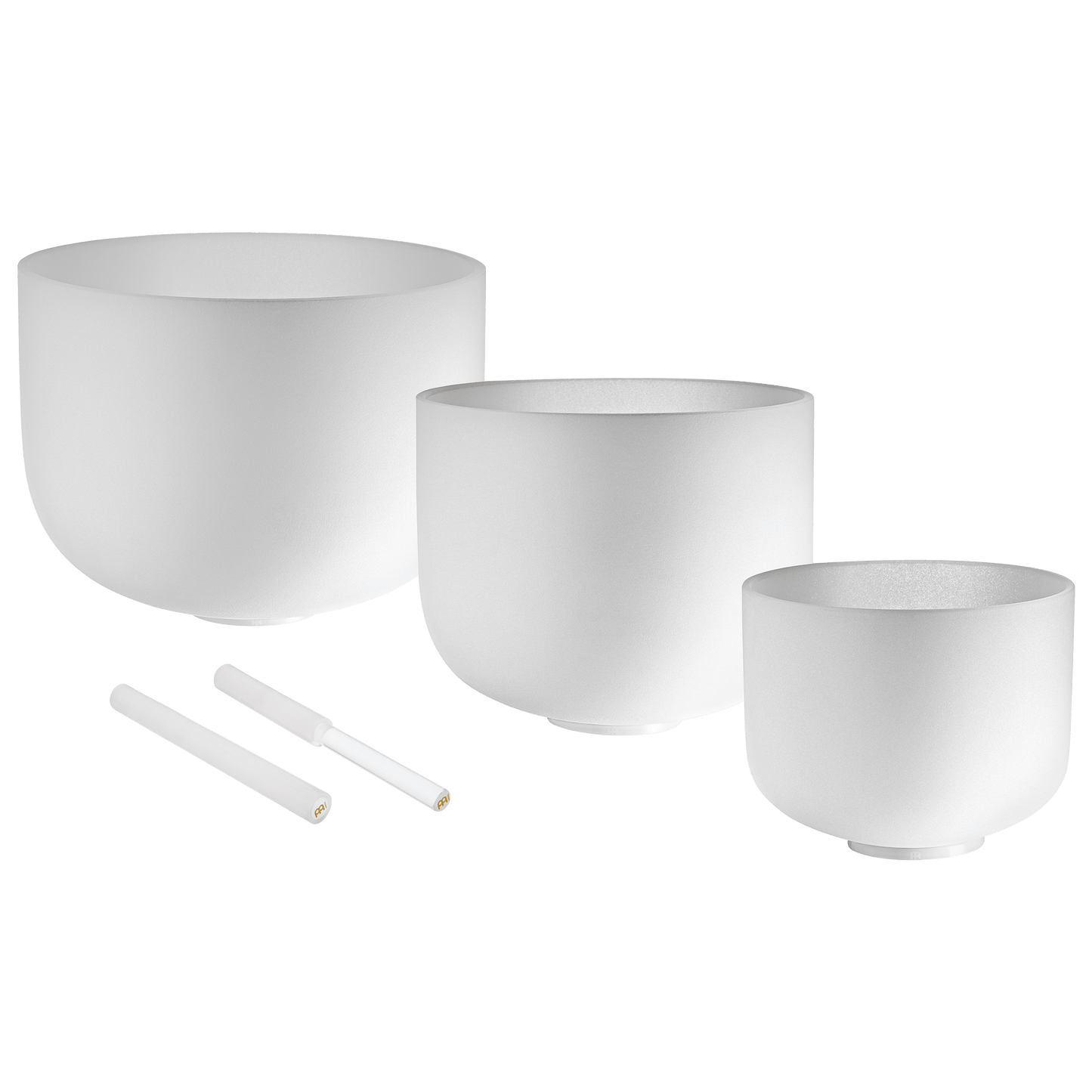 432 Hz Crystal Singing Bowls – 3-Piece Pure Harmony Set (8” F4, 10” D4, 12” C4)