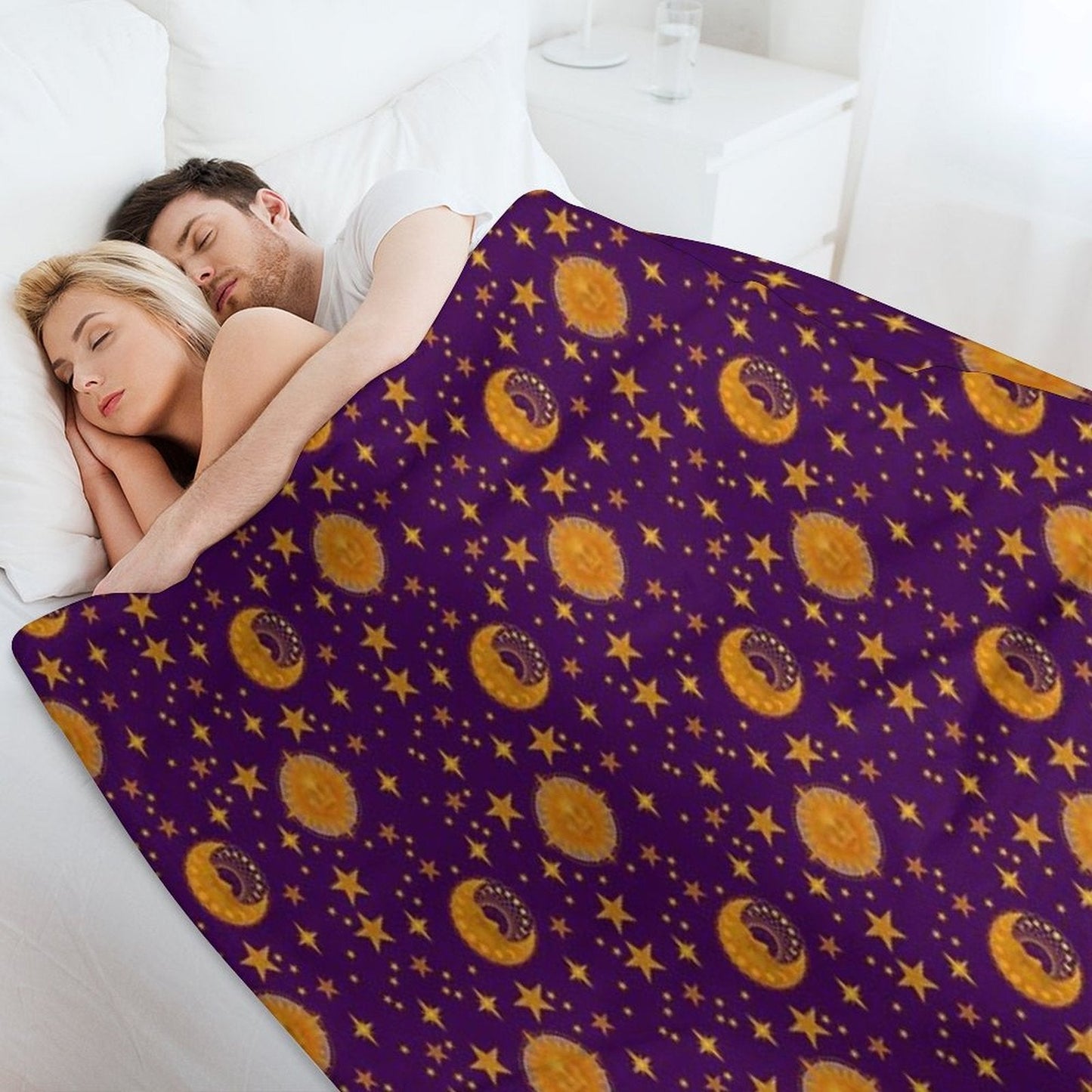 Bohemian 90's Sun & Moon Throw Blanket