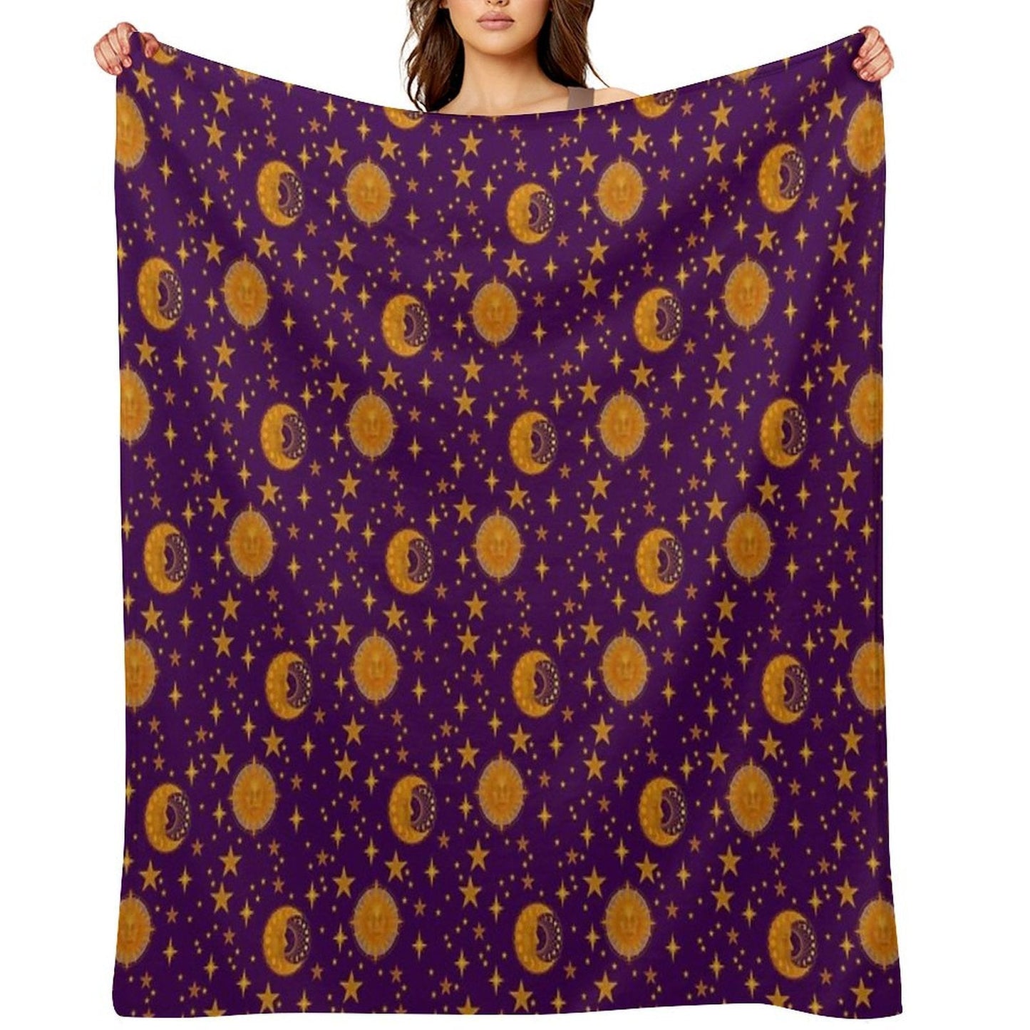 Bohemian 90's Sun & Moon Throw Blanket
