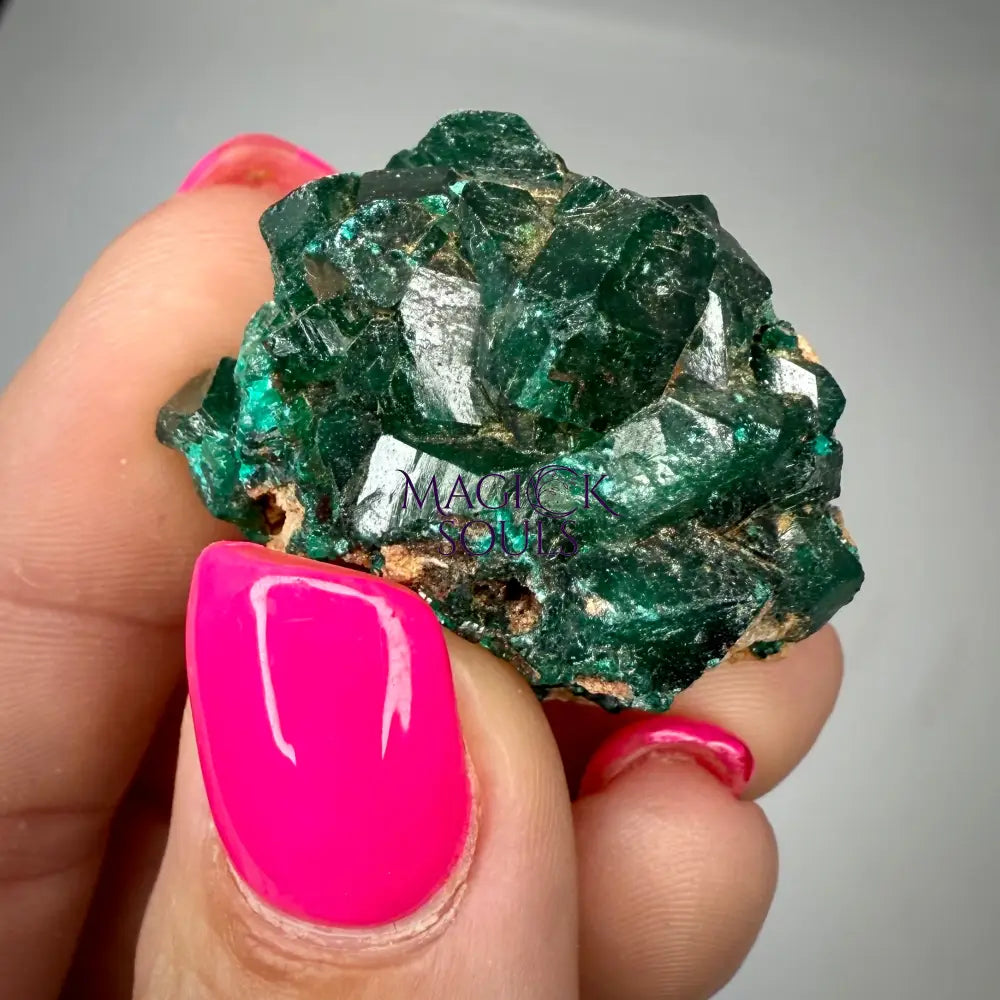 Dioptase Small Cluster – Rare Green Crystal from Congo