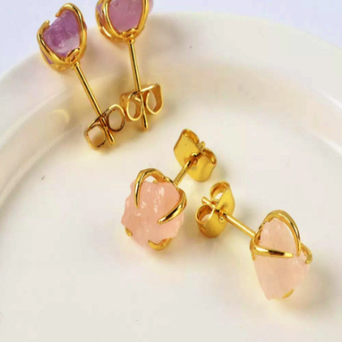 Healing crystal stud earrings | Raw crystals