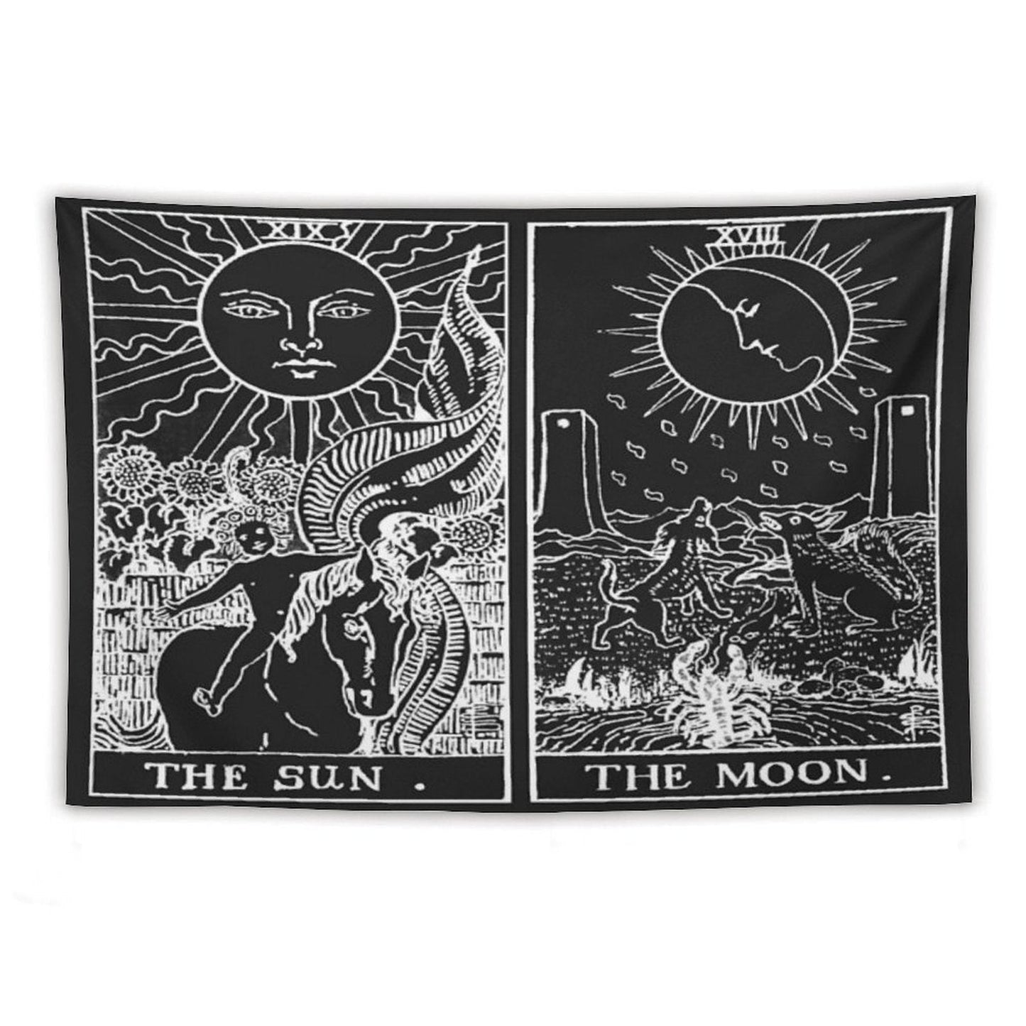 The Sun And Moon Tarot Cards Pearl & Obsidian Tapestry