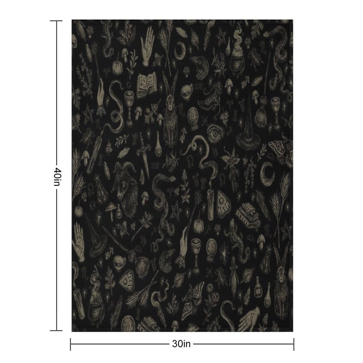 Just Witch Things (black And Beige) Throw Blanket