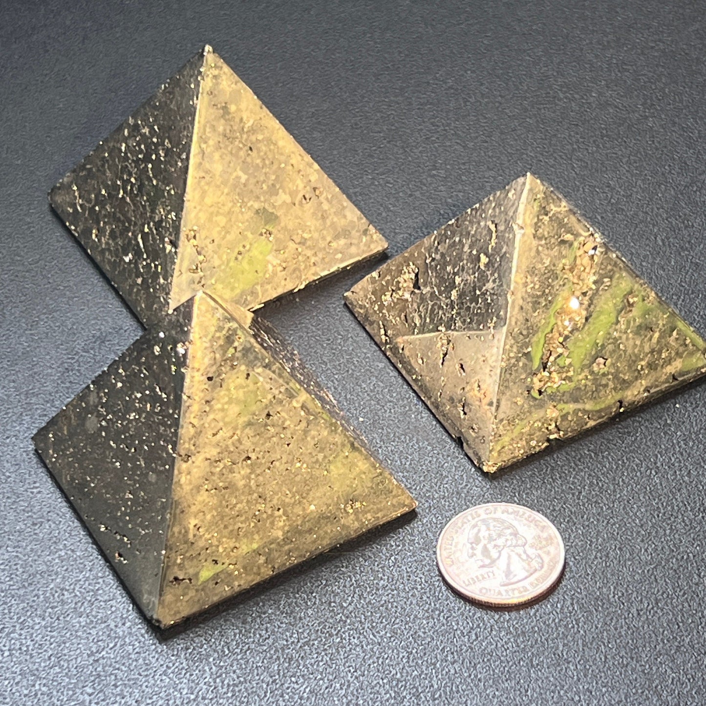 Pyrite Pyramid Druzy Carving