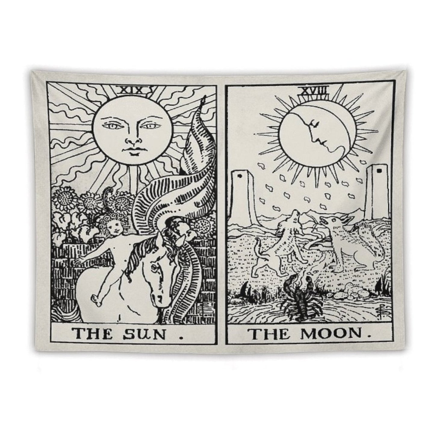 The Sun And Moon Tarot Cards Tapestry