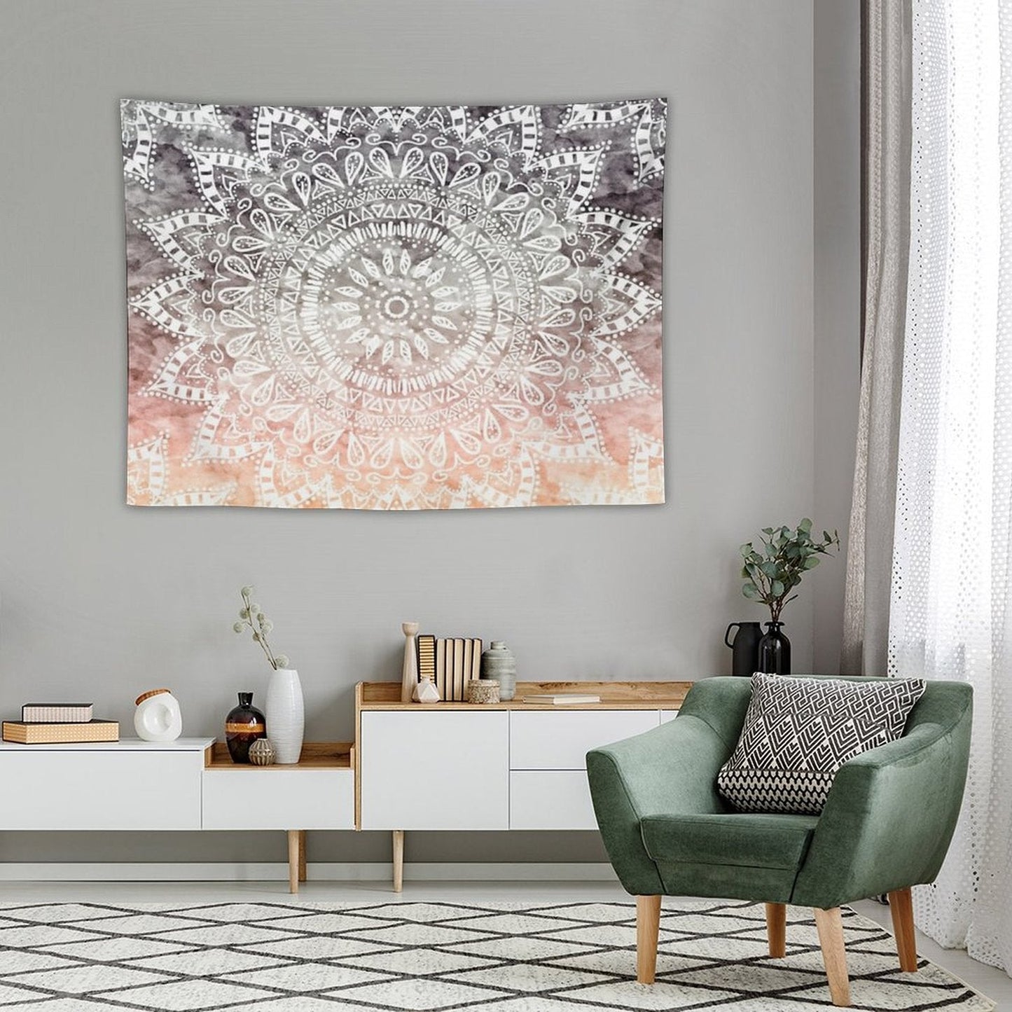 Boho Light Mandala Tapestry