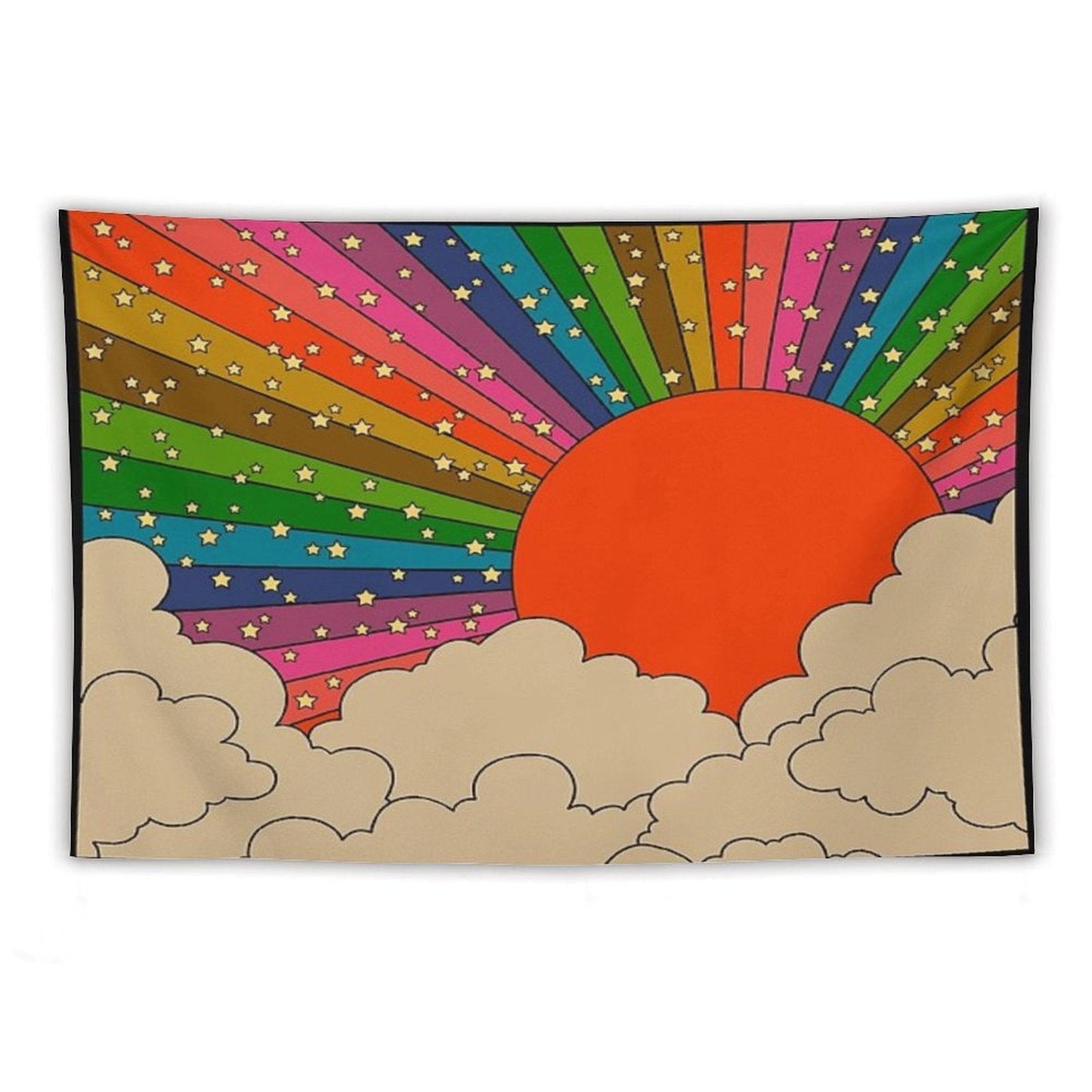 Rainbow 70s Sun Tapestry